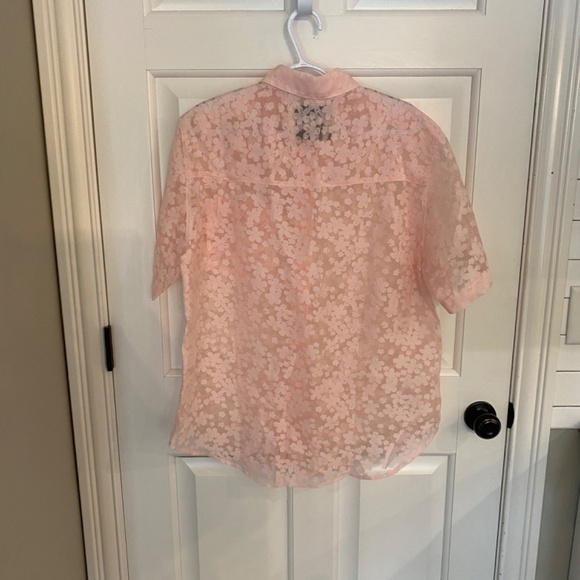 Blanca Astra Oversized Lace Short Sleeve Shirt Pale Pink 33881 - Picture 8 of 12